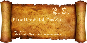 Miselbach Dömös névjegykártya